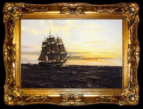 framed  unknow artist Seascape, boats, ships and warships. 136, ta009-2